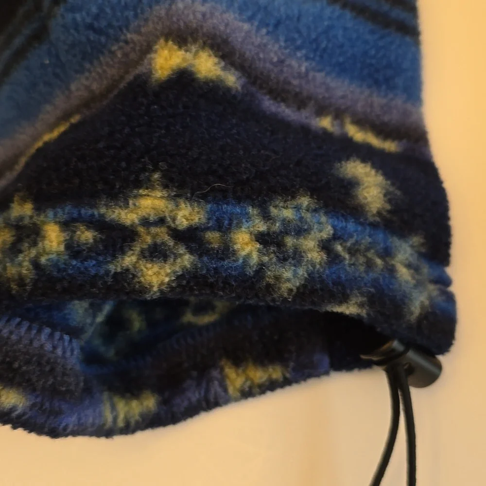 Lands' End Men's Pull over 1/4 Zip Polartech Sweater Print Blue Green Size Large - Picture 13 of 16